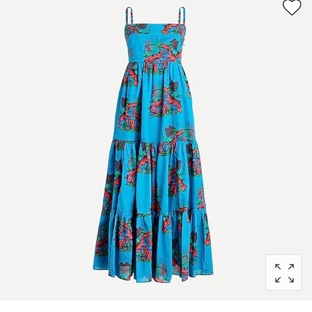 J. Crew Tiered maxi dress in lobster print